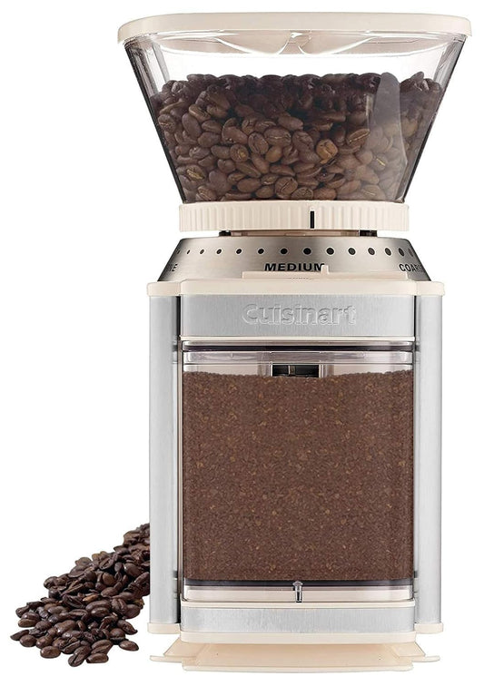 CUISINART - Molinillo de café eléctrico de un solo toque con selector de molienda de 18 posiciones, acero inoxidable, DBM-8CRMP1, crema