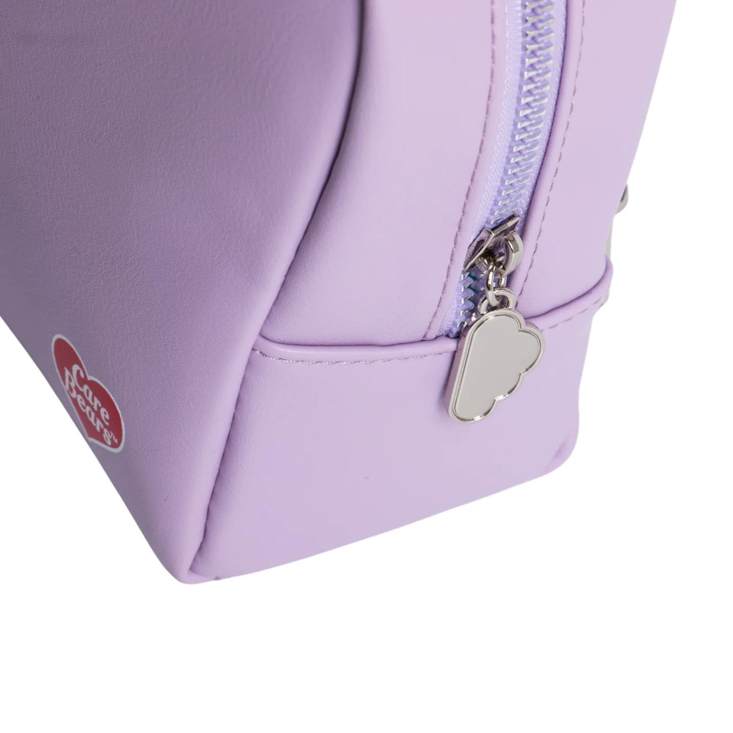 Impressions Vanity Care Bears - Bolsa de maquillaje con diseño de osos de característicos de arte, organizador de bolsas de maquillaje de viaje con ventana transparente de vinilo, dos compartimentos