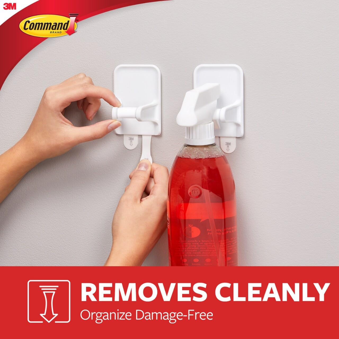 Command 17009-ES - Colgador para botella rociadora, 1 unidad, 2 tiras grandes, 2 Hangers