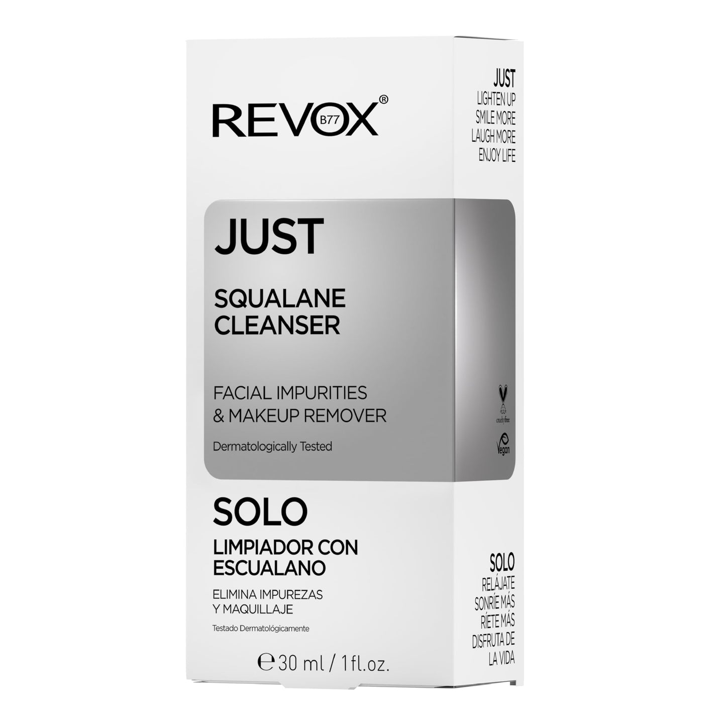 REVOX B77 - Just Squalane Cleanser, 30 ml, Limpiador Facial con Retinol en Escualano, Elimina Impurezas y Maquillaje, Limpieza Suave y Eficaz, Disuelve la Grasa, No Reseca, Piel Aliviada y Equilibrada