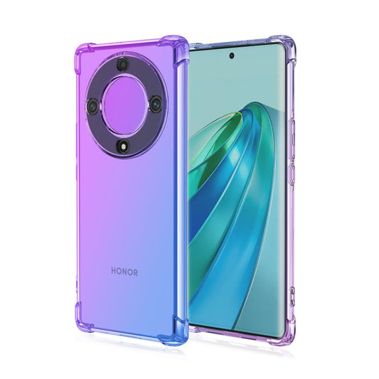 DABUNA Funda para Honor Magic 5 Lite 5G y Honor X9A Case Uso Rudo,Transparente Colores Degradados Protectora de Cámara Anticaída Carcasa Bumper(Púrpura Azul)