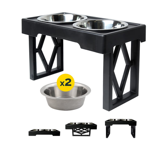 Cuencos Elevados Ajustables Pet Zone Acero Inoxidable para Perros Grandes, Medianos y Pequeños