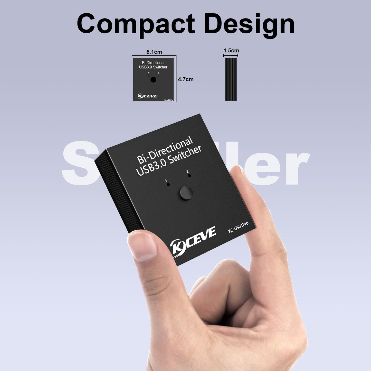 USB 3.0 Switch, Conmutador USB Bidireccional 2 en 1 Salida o 1 en 2, Switch USB MLEEDA Para 2 Computadoras Compartiendo Teclado, Ratón, Impresora, Con Controlador de Escritorio y 2 Cables USB 3.0
