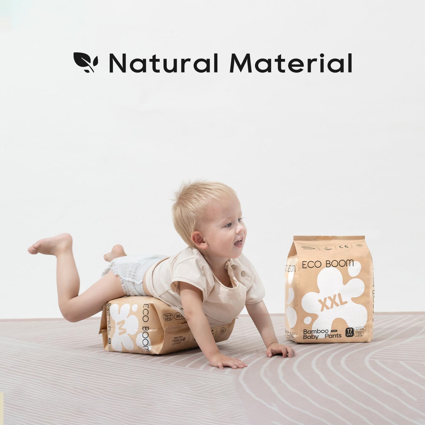 ECO BOOM - Pantalones de entrenamiento para niños pequeños, hipoalergénicos para pieles sensibles, talla 4 (L) adecuados para 20 a 32 libras, 24 unidades