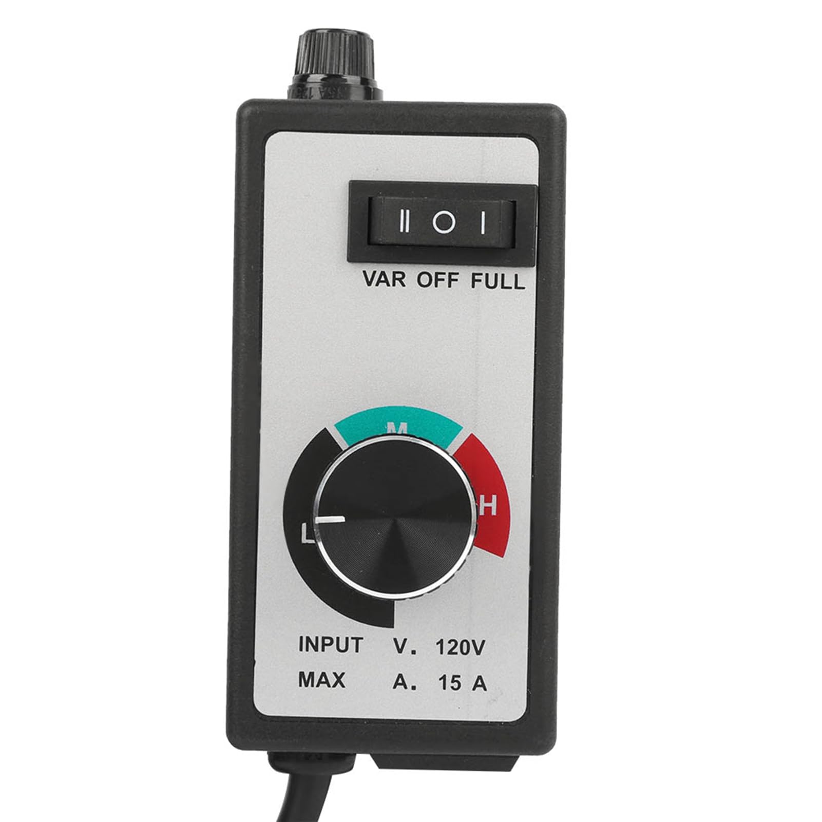Controlador de Velocidad del Ventilador 1800W Ajustador de Velocidad Variable para Escape de Ventilador Hidropónico en Línea Voltaje de Salida AC120V Corriente Máxima 15A (1m)