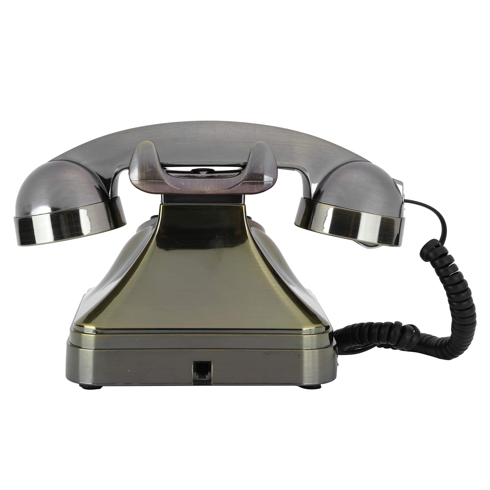 Oumij1 Teléfono Fijo Vintage - Teléfono Retro de Bronce Antiguo - Llamada de Alta Definición - Teléfono Residencial de Botón Grande - para Oficina, Hotel
