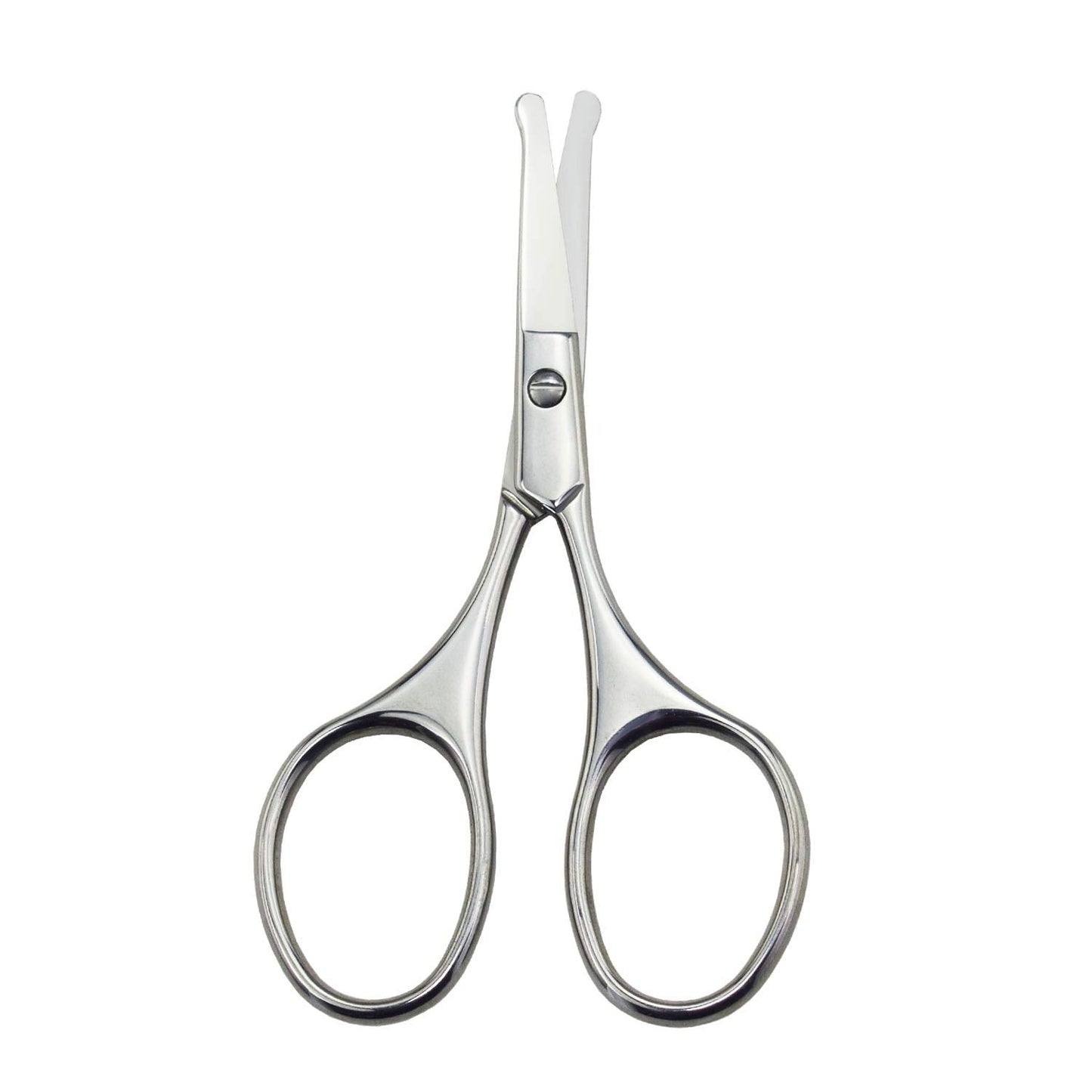 Motanar - Tijeras de punta redonda para orejas de cejas, barba, bigote y barba, multiusos, redondas, para cuidado del cabello, para hombres, mujeres y bebés (cabeza de seguridad plateada)