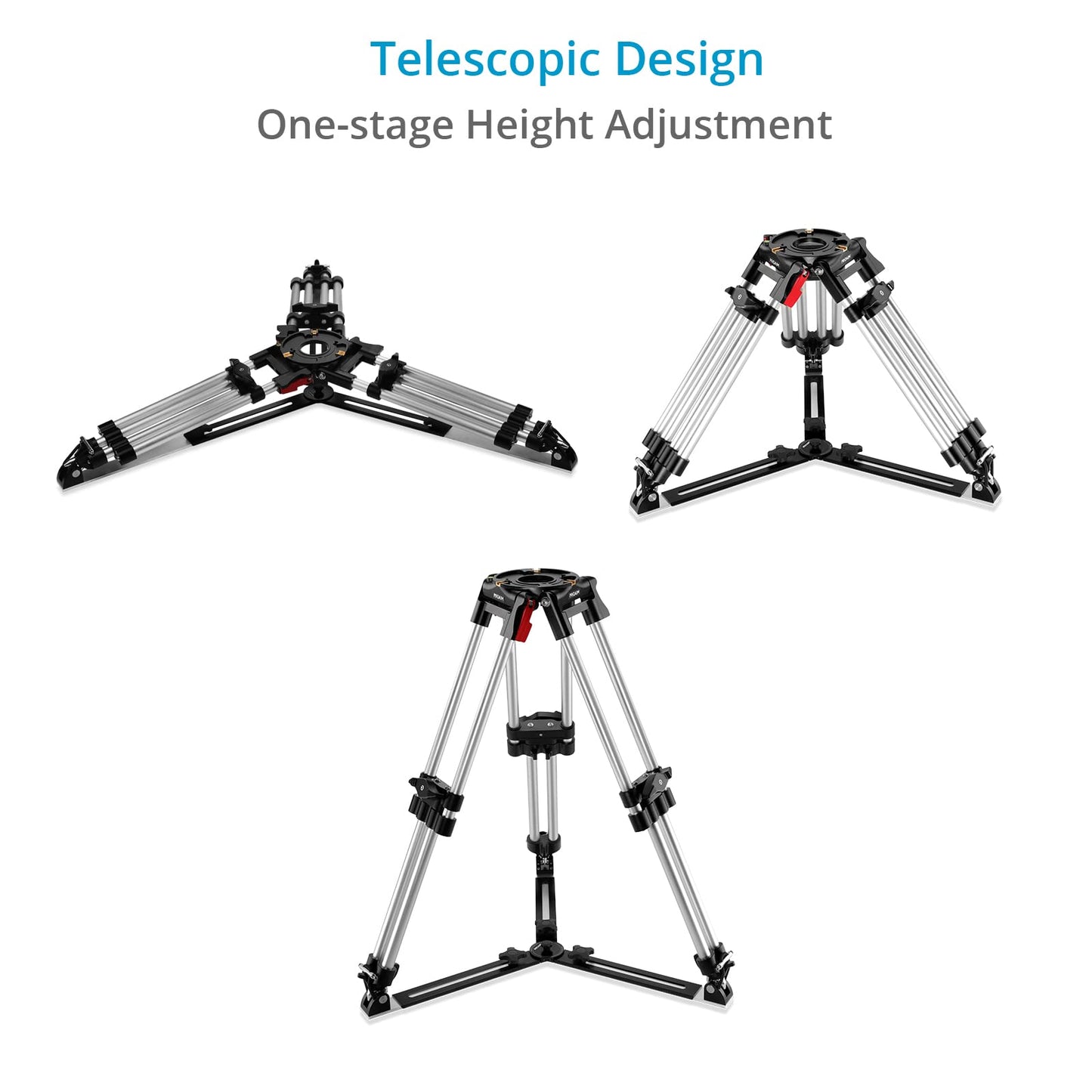 Trípode PROAIM HD de Alta Resistencia Mitchell Negro con Esparcidor de Aluminio para Cámara de Bebé