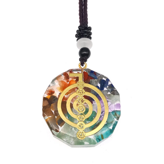 Collar 7 Chakras Orgonita Cuarzo Reiki Chacras Protección Espiritual Yoga Equilibrio de Energía