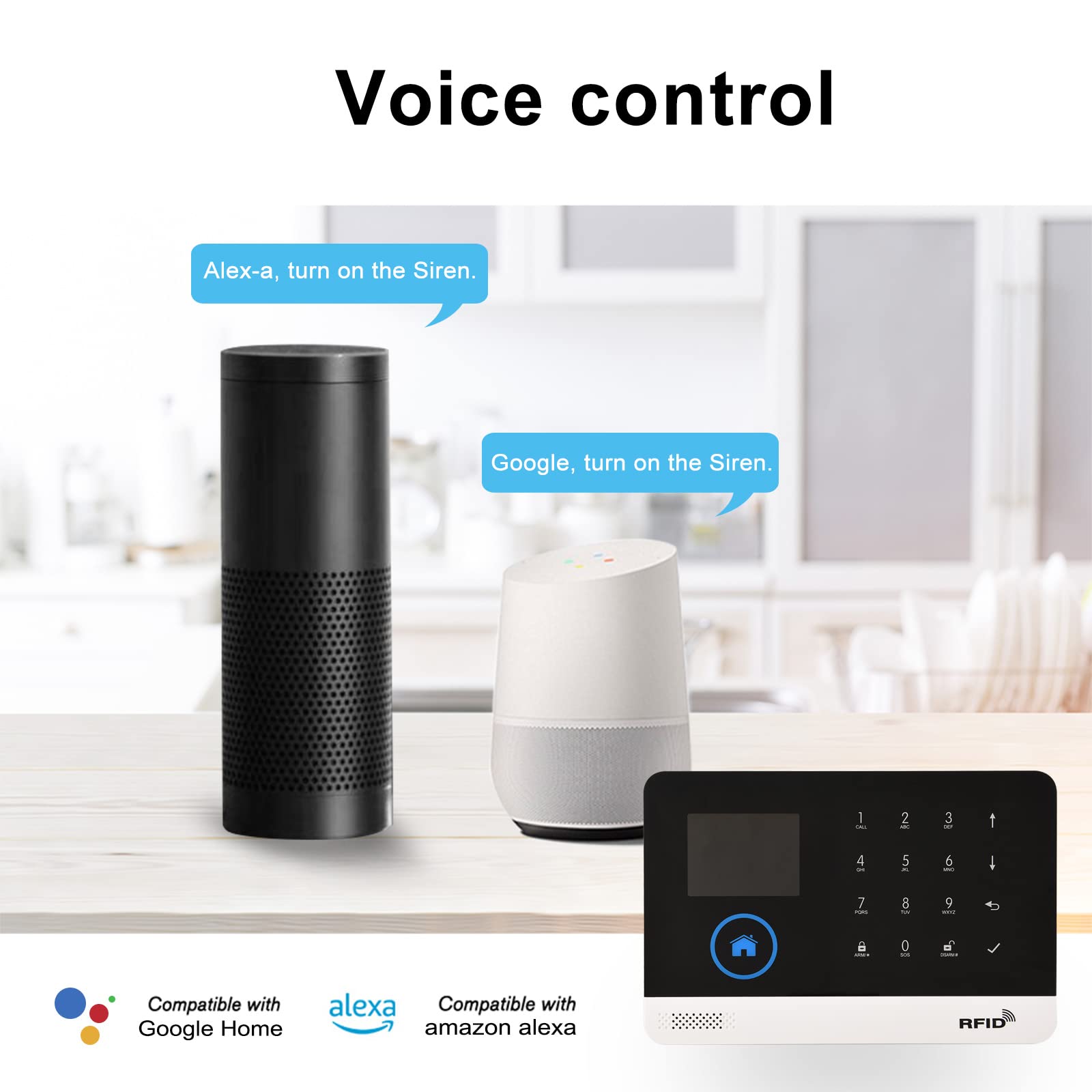 Kit de Alarma de Seguridad Wifi SAANTE Blanco con Pantalla LCD de 2.4 Pulgadas para el Hogar