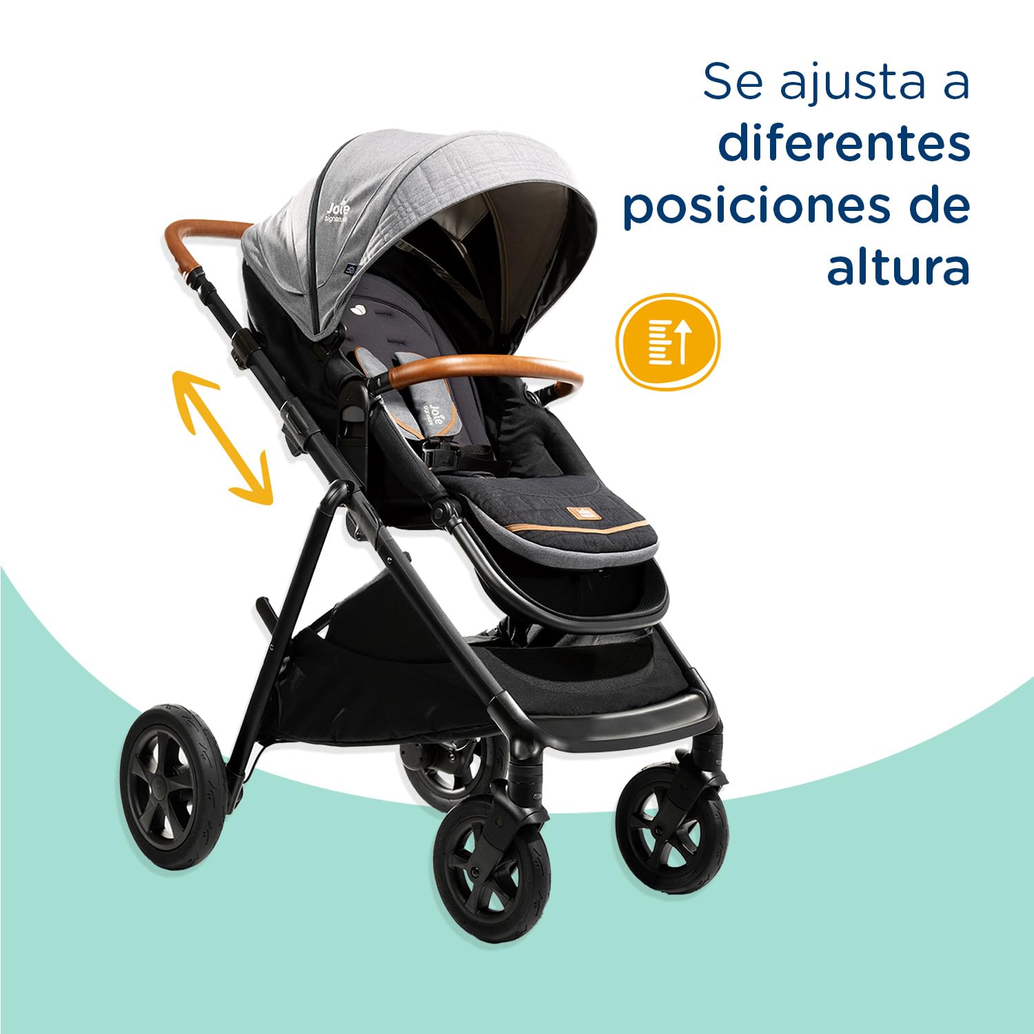 Joie Carriola para Bebe Aeria | Carriola Plegable con Silla Portabebe Ergonomica | Carriola de Viaje para Bebes con 5 Puntos de Seguridad | Carriola de Baston Ligera Portable | Carreola para Bebe