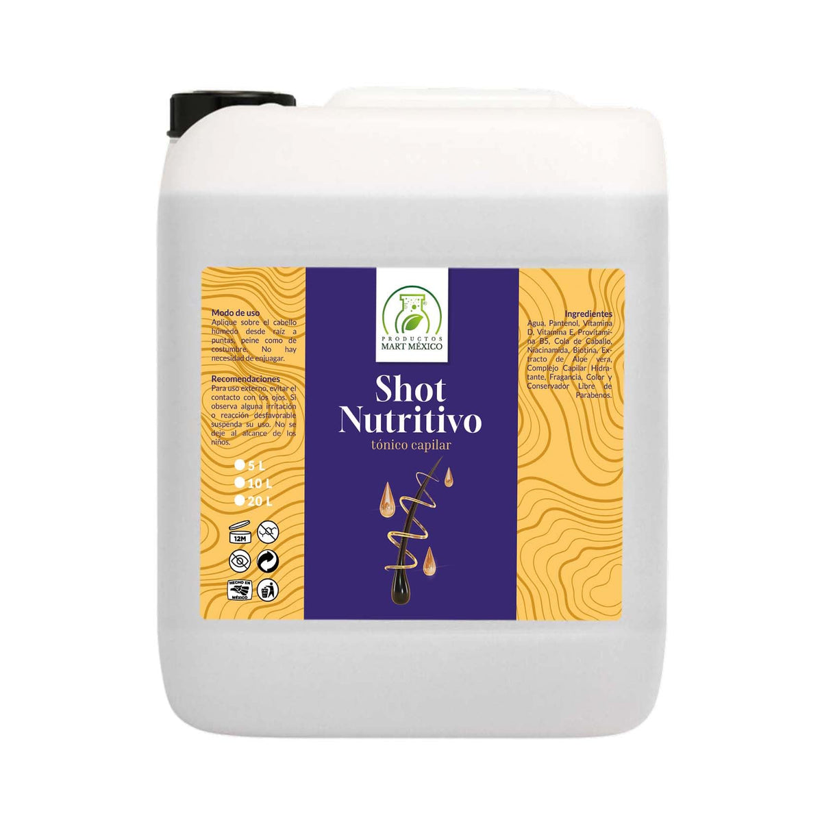 Tónico Capilar Mart Mexico Nutritivo Estimula 5 Litros