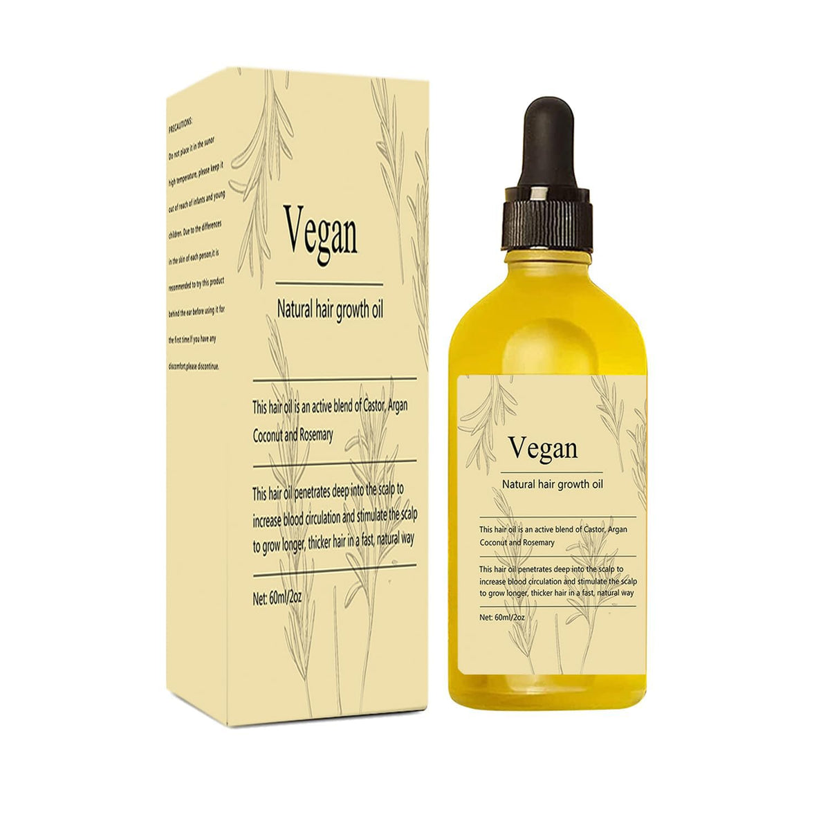 Aceite de Romero Natural Vegano para el Crecimiento del Cabello Orgánico