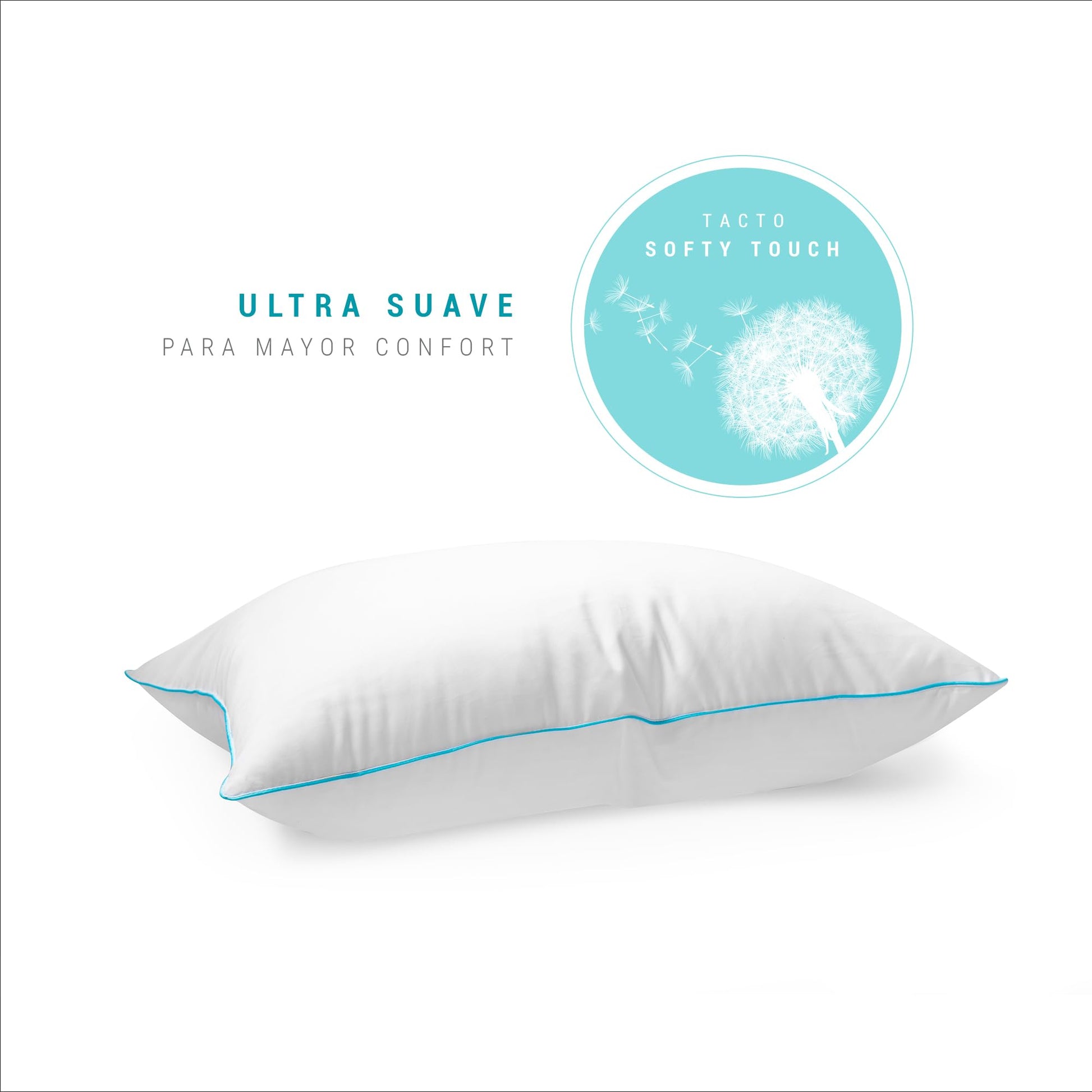 Almohada King Size Sognare Nuo Semi Firme Microfibras Gel Hipoalergénica Lavable 6 Pack