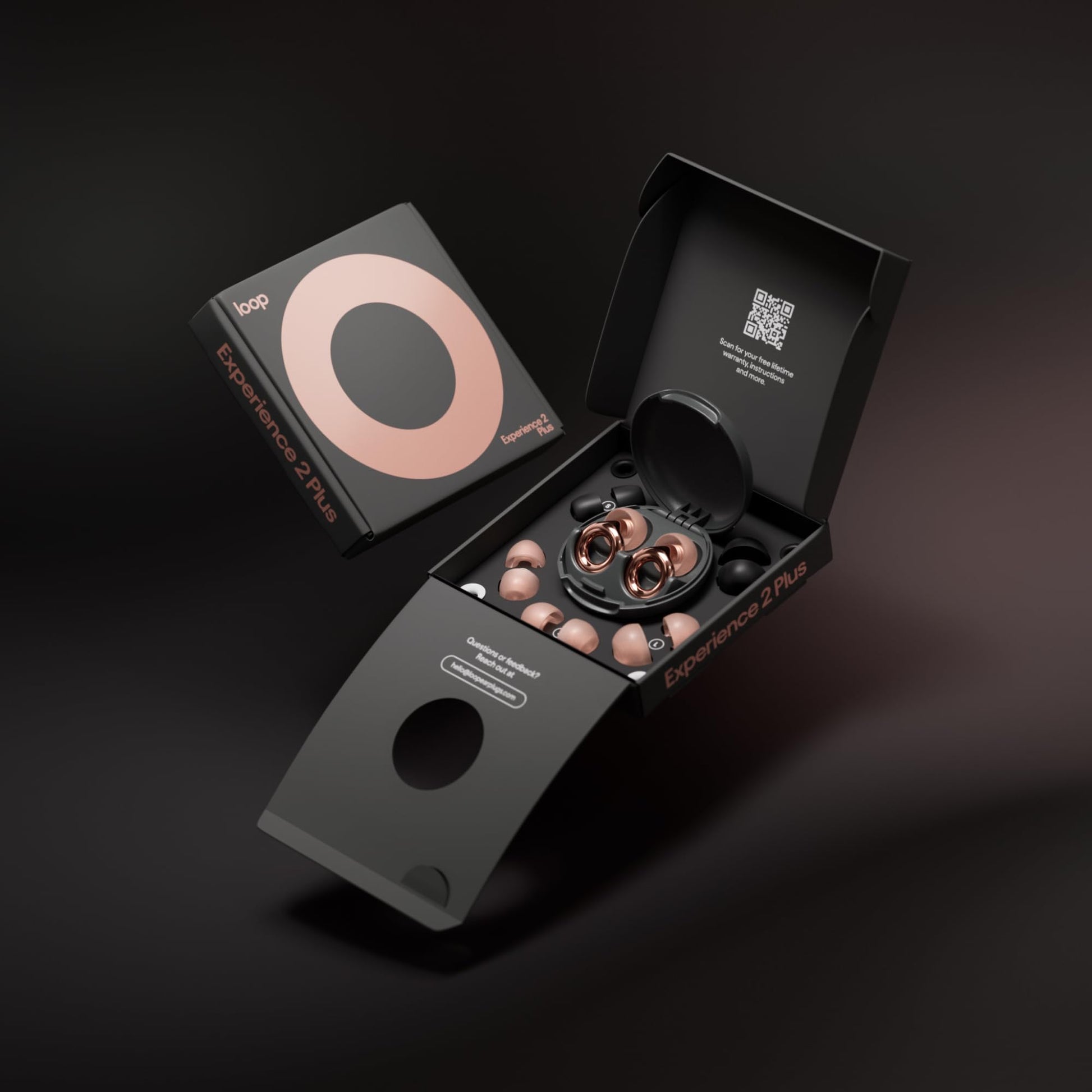 Loop Experience 2 Plus Tapones auditivos – Protección auditiva certificada para conciertos y festivales, eventos en vivo, deportes, DJ y vida nocturna – SNR 17 dB (alta fidelidad) + accesorio Mute