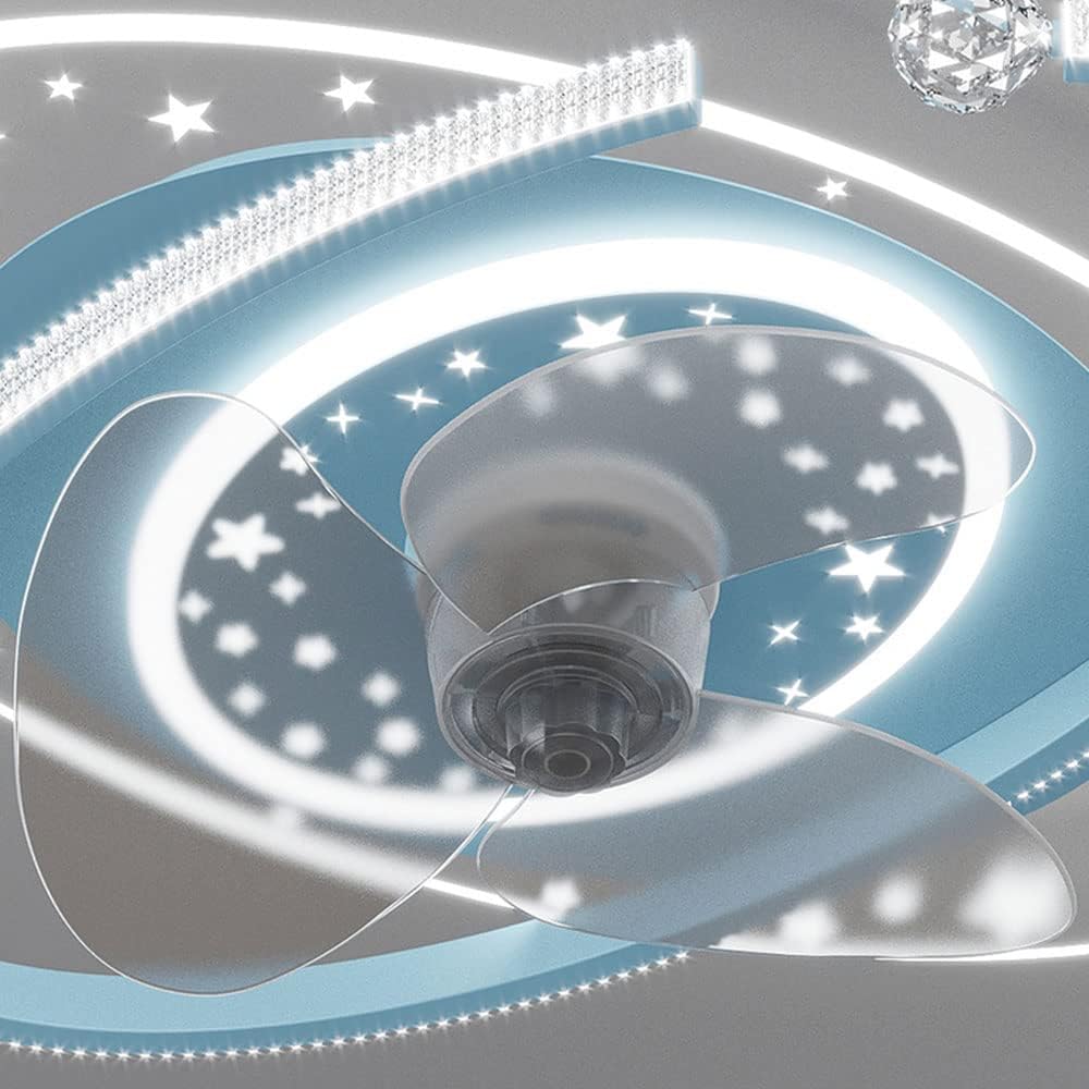 IBalody 48W LED Creative fan light interior 6 Speed Ventilador de techo con luz Habitación para niños Mute Fan Lighting Stepless Regulable Luz de techo con fan boy girl room