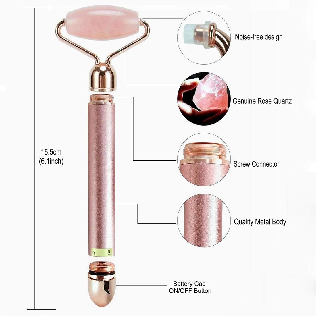 Rodillo de jade eléctrico y masajeador facial, masajeador facial de cuarzo rosa, rodillo facial para mejillas, adelgazante 2 en 1, herramientas de cuidado de la piel, levantamiento facial, antienvejecimiento, apriete de la piel