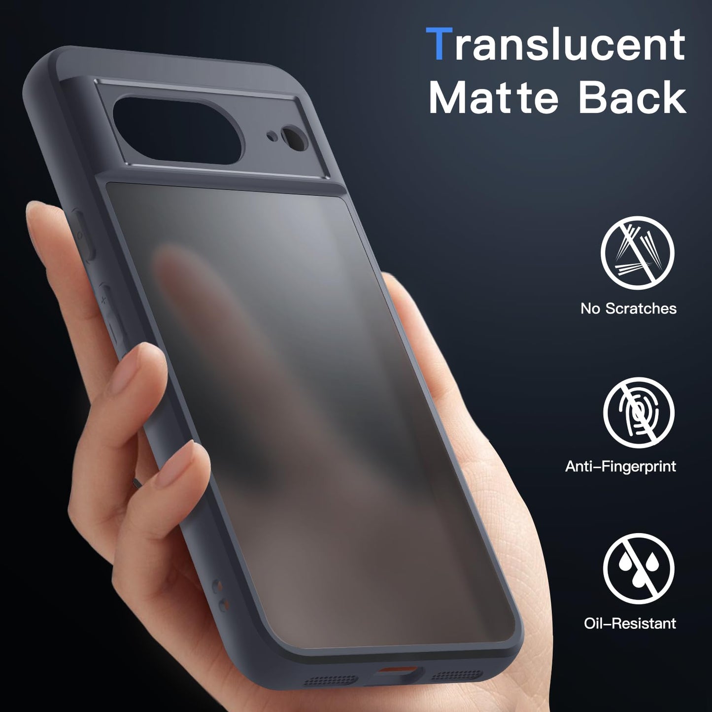 JETech Funda Mate para Google Pixel 8 6.2 Pulgadas 2023, Carcasa Protectora Fina Trasera Translúcida Esmerilada, Antihuellas (Hazel)