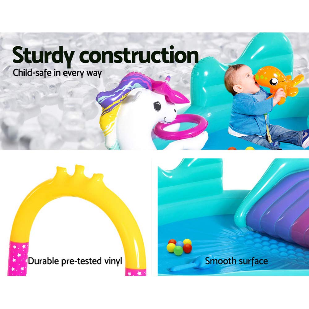 Bestway Alberca Inflable Infantil 3-6 años Unicornio c/resbalad 1mod 2.74x1.98x1.37m (9x6.6x54pulg) Caja(1)