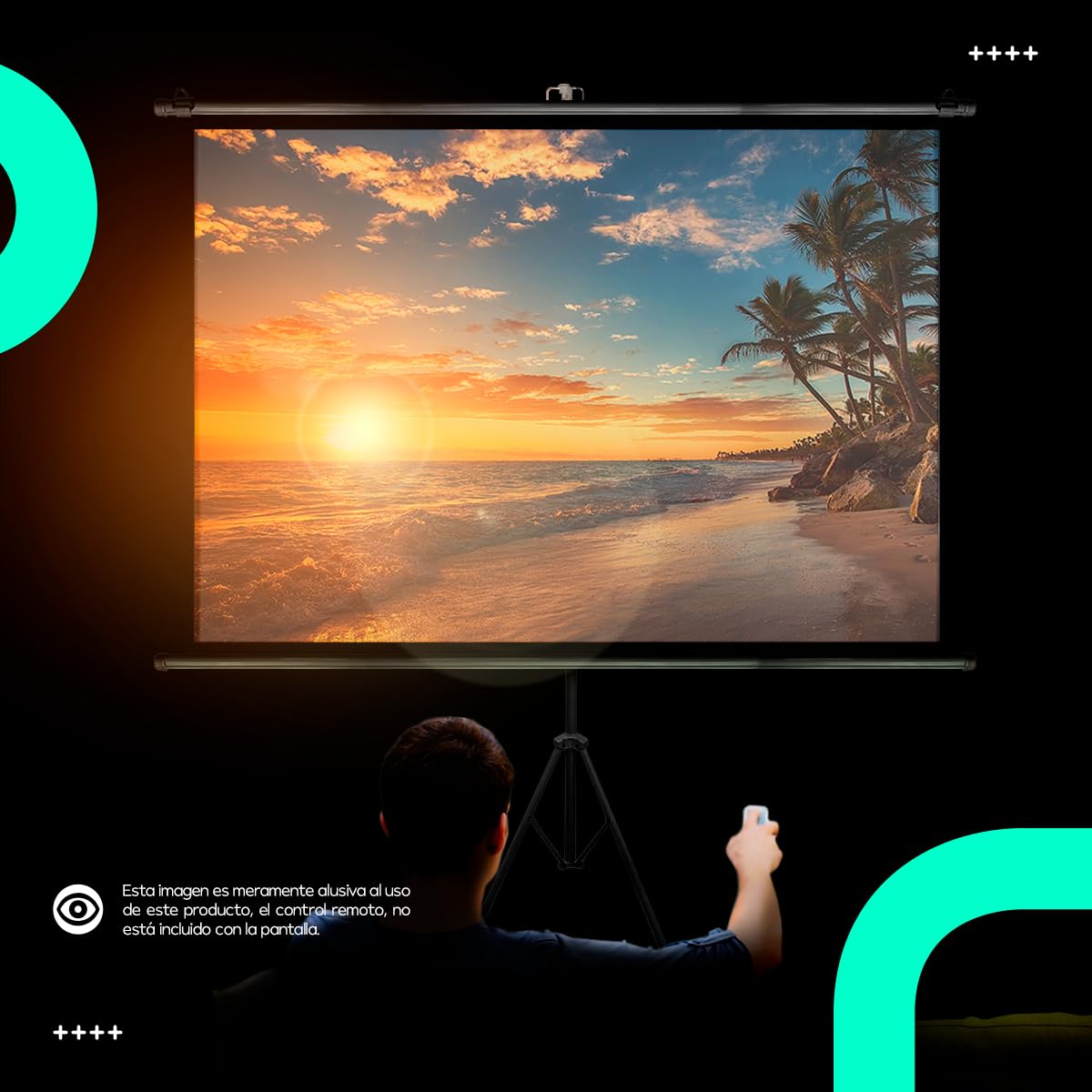 SEAFON Pantalla De Proyección 84 Pulgadas, 4:3 con Trípode