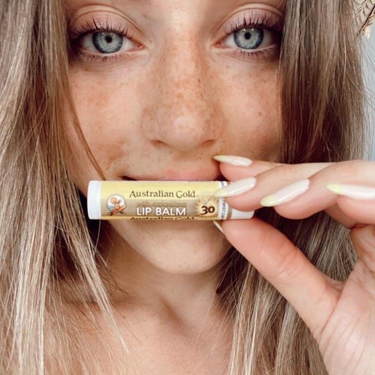Australian Gold Sunscreen Lip Balm SPF 30 0.15 oz (4.2g) Bálsamo labial con protección solar FPS 30 Bloqueador solar Rico en antioxidantes Con aceite de coco