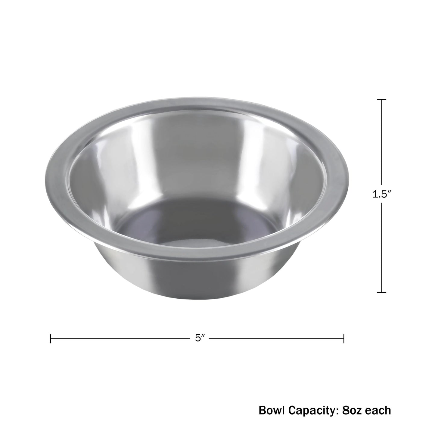 Platos de Acero Inoxidable Petmaker en Plata para Mascotas con Ganchos