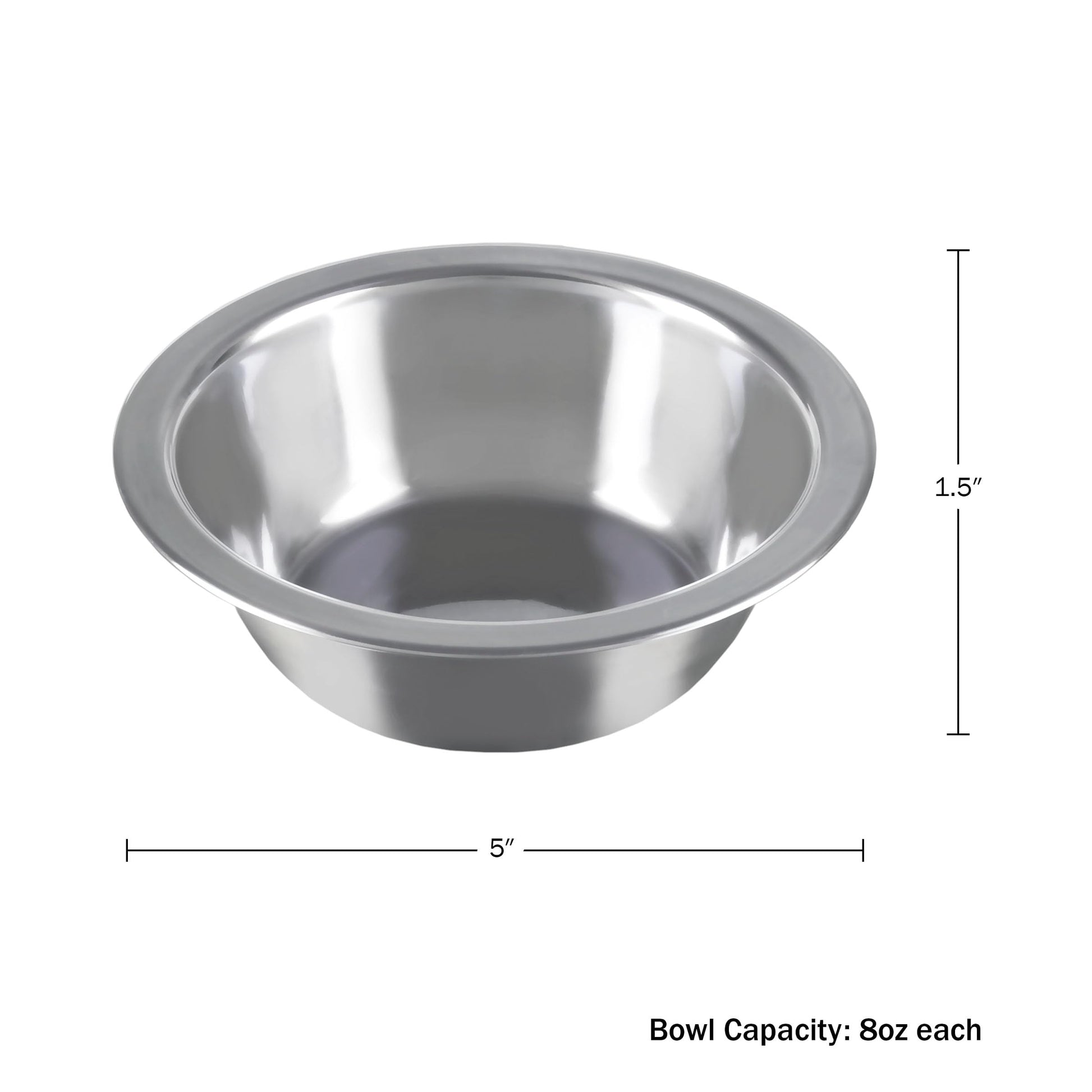 Platos de Acero Inoxidable Petmaker en Plata para Mascotas con Ganchos