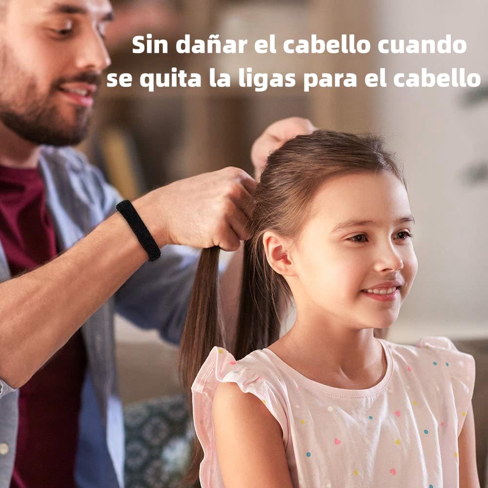 Paquete de 100 Ligas Elásticas para Cabello en Color Oscuro - Accesorios de Algodón para Coleta, Scrunchies Sin Costura - Ideal para Mujer y Niña