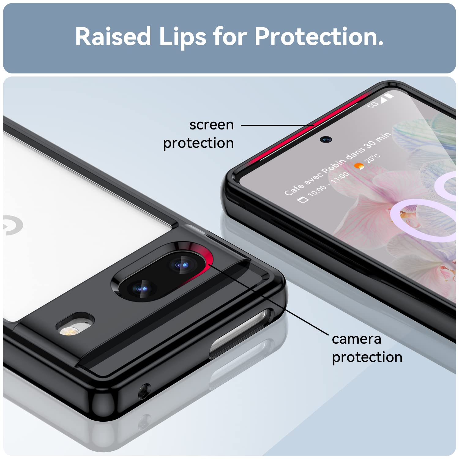 Funda Acrílica Transparente PENGPAI Google Pixel 7 Uso Rudo Antiarañazos Antigolpes 6.3 Pulgadas