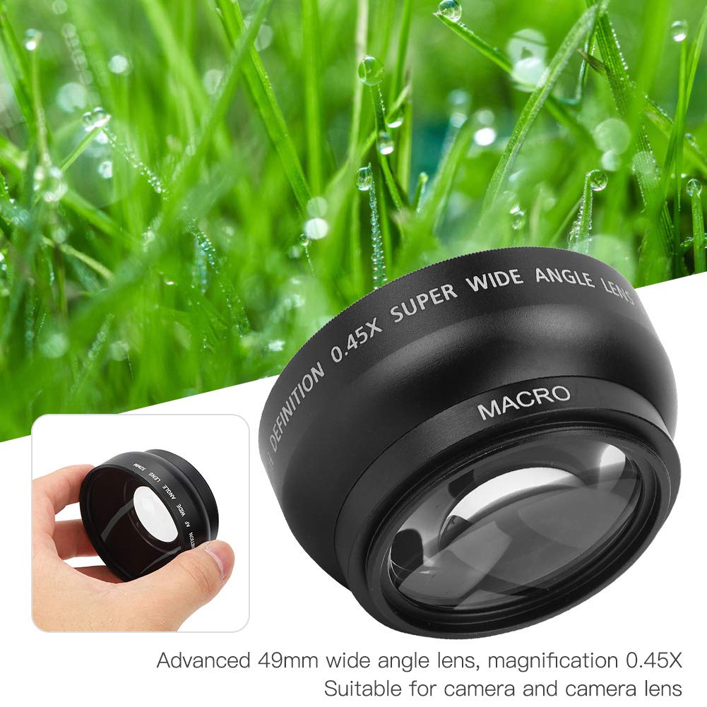 Bindpo Lente Gran Angular de 49mm, 0.45X Universal para Cámara con Montura F