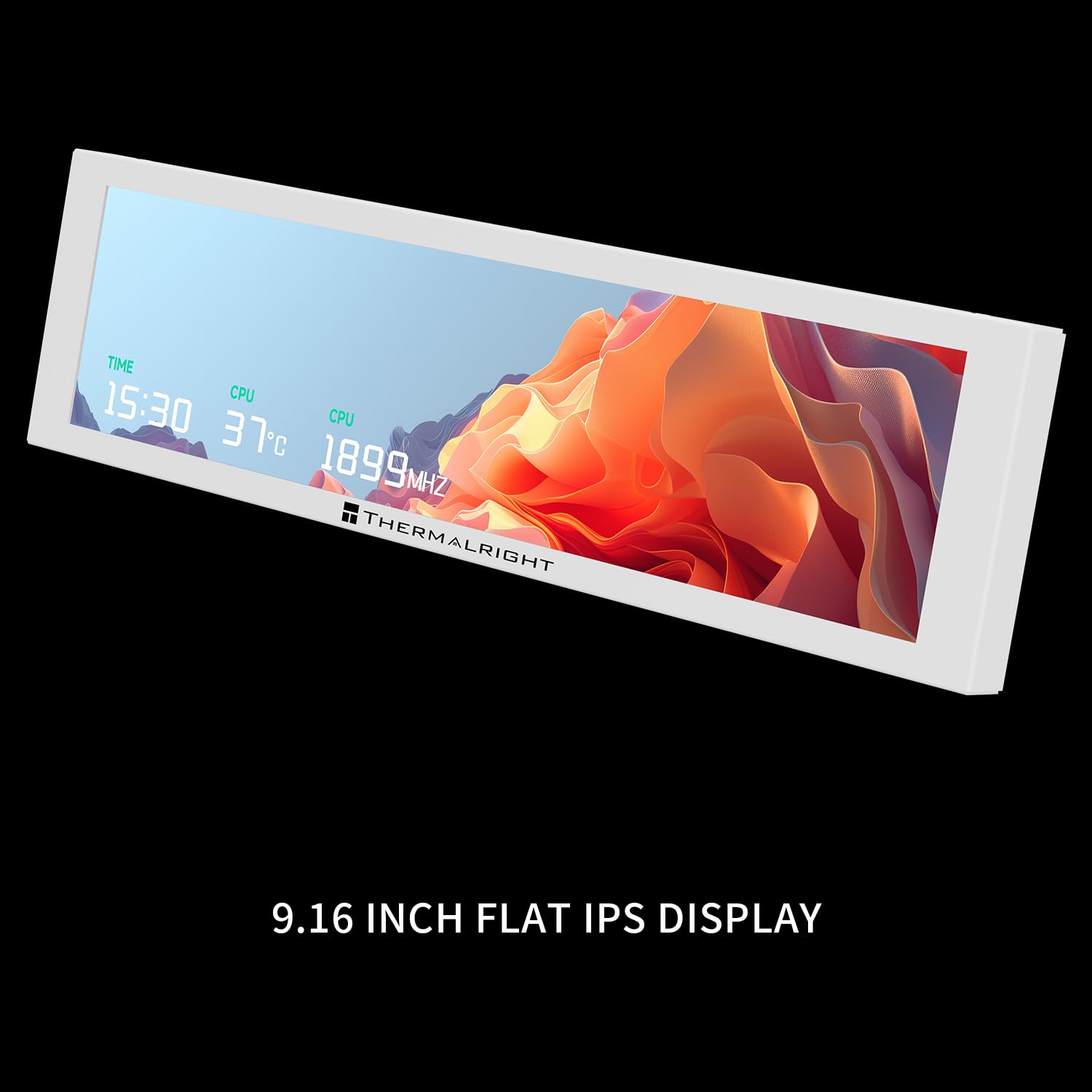 Thermalright TV 9.16 visualización LCD blanca – Succión magnética, panel IPS de 9.16 pulgadas, resolución de 1280 x 480 para conmutación de imagen estática/dinámica, se puede emparejar con un