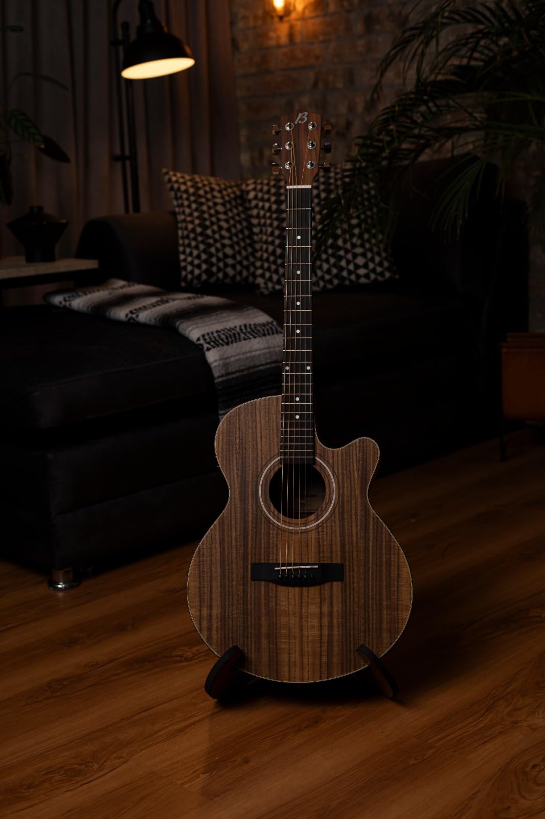 BAMBOO - Guitarra Electroacustica Stage Koa con Funda Accolchada, 40 pulgadas, madera Koa