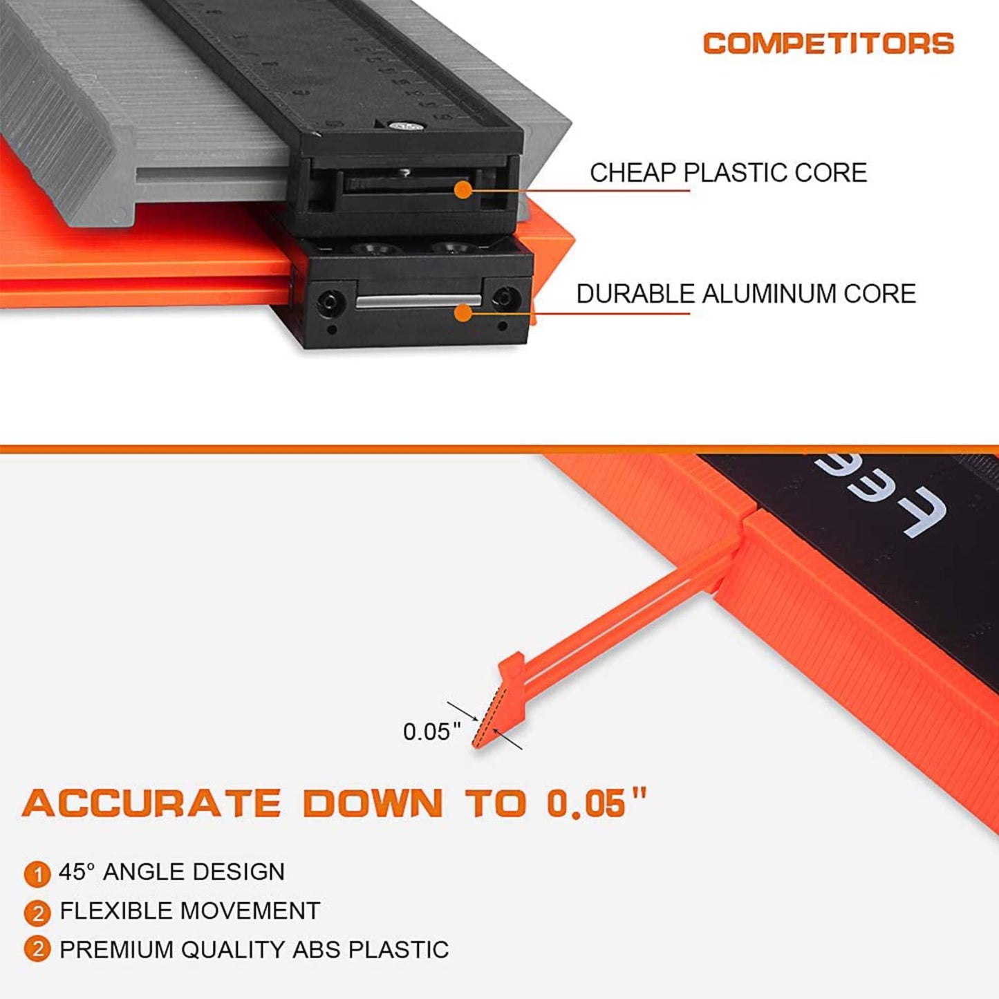 Medidor de Contorno con Herramienta de Perfil de Bloqueo 12 Pulgadas para Hombre