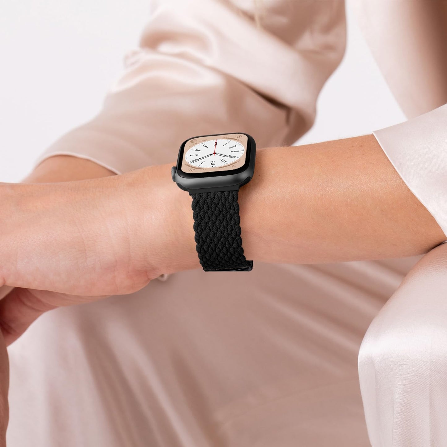 GEAK Solo Loop Compatible con Correa Apple Watch 45mm 44mm 49mm 46mm 42mm 41mm 40mm 38mm Hombre Mujer, Correas Ajustable Magnética Elástica de Nylon para iWatch Ultra 2 Series 10 9 8 7 6 5 4 3 2 1