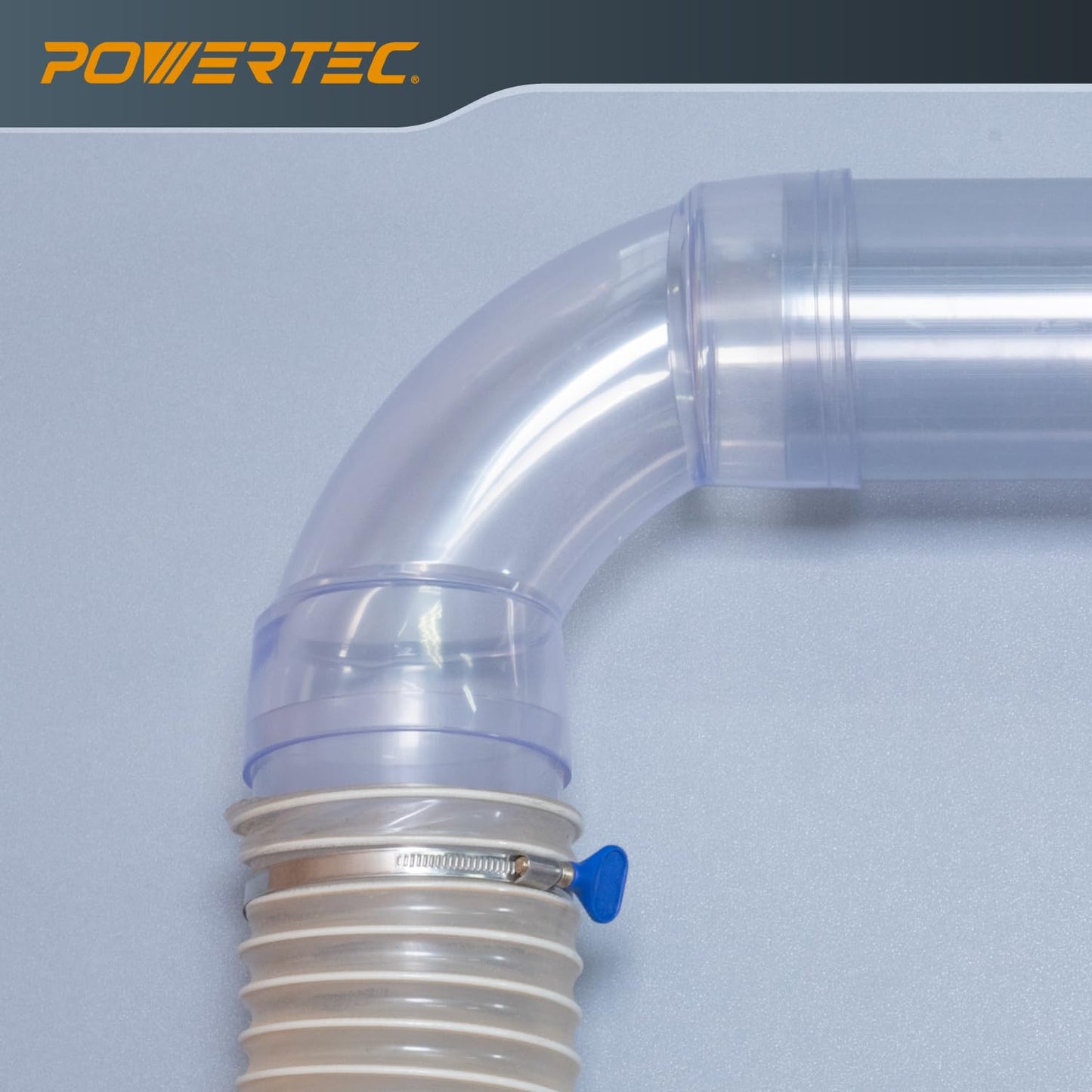 Red de Accesorios de Recogida de Polvo POWERTEC de 4 Pulgadas con Empalme de Manguera y Conector para Hombre