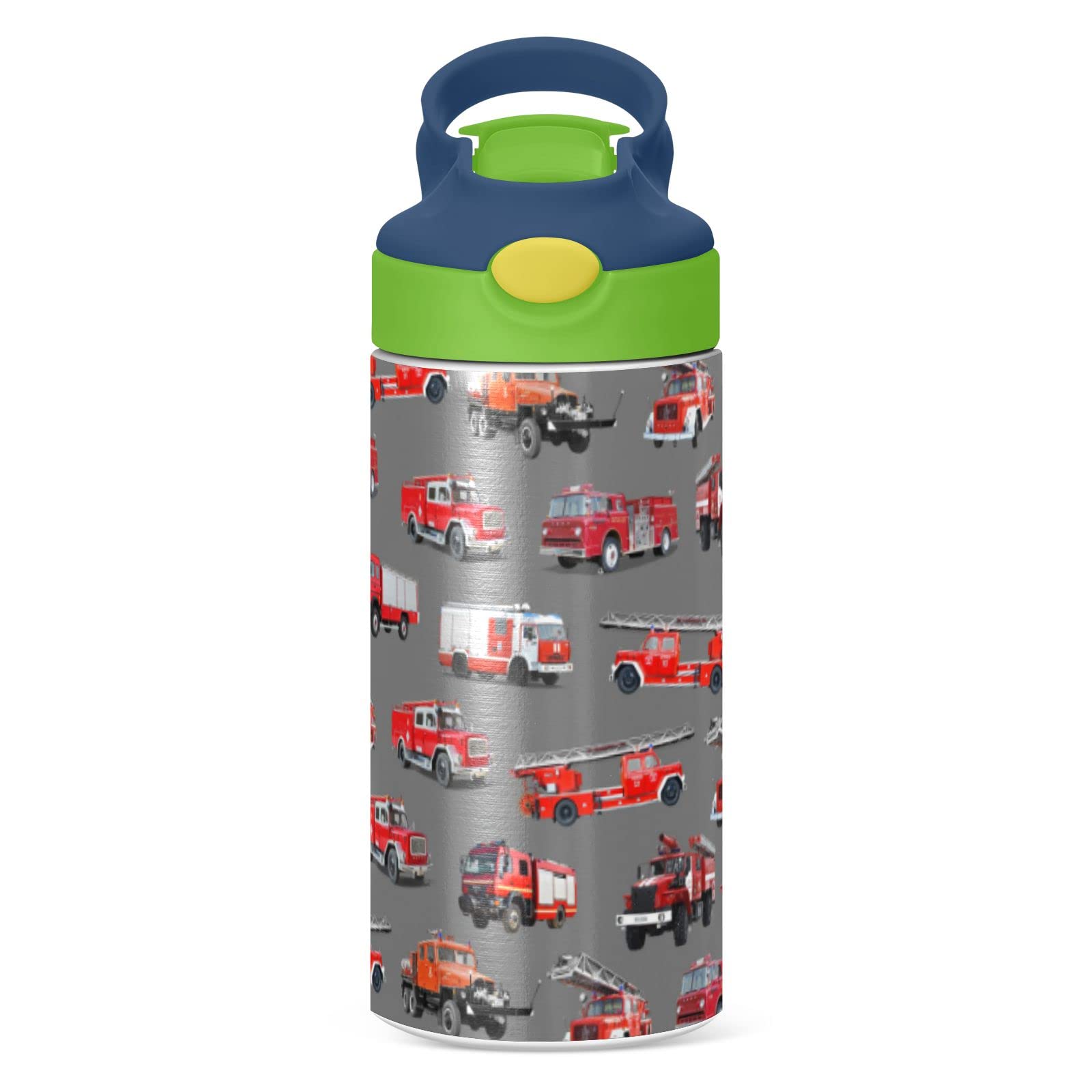 Botella de agua de acero inoxidable para niños, botella de agua aislada al aspiradora de acero inoxidable de 12 onzas para niños y niños, botellas aisladas al aspiradora de doble pared (coche de
