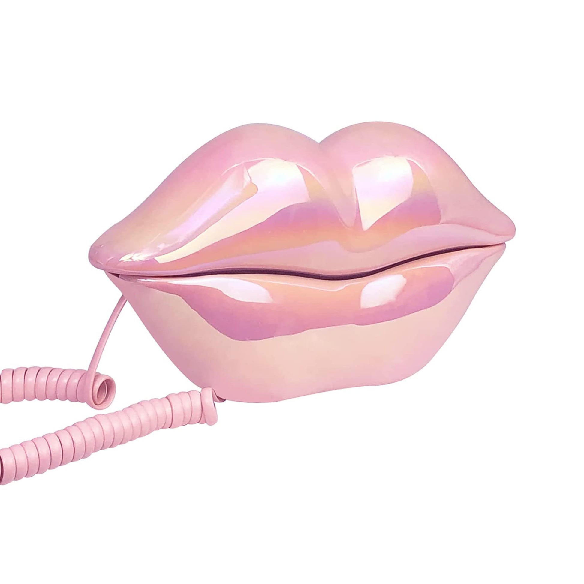 Benotek - Teléfono de labios rosados, juego de teléfono fijo con cable para oficina en casa, hotel, divertido y lindo teléfono de boca para fotografía, decoración de fiesta y regalo novedoso