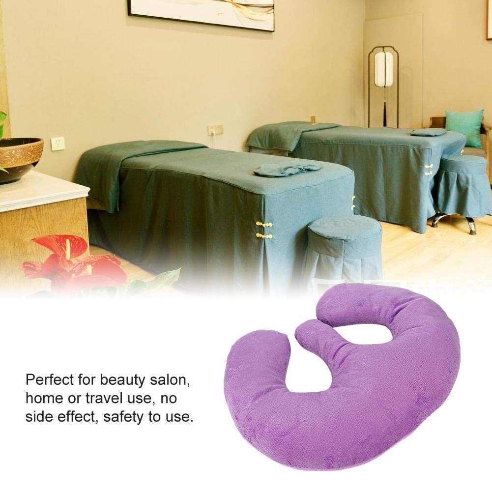 Cojín de almohada de seno, salón de belleza Almohada de soporte de seno SPA Cojín de almohada de pecho de masaje Cojín Prevención de arrugas y soporte de seno Almohadilla de Soporte Suave (Púrpura)