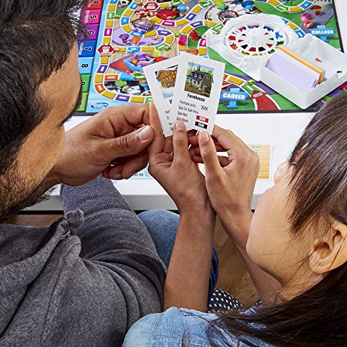 Hasbro Gaming The Game of Life, Juego de Mesa Familiar para 2 a 4 Jugadores, Juego de Interior para niños de 8 años en adelante, Clavijas Vienen en 6 Colores
