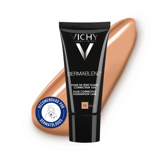 Base de Maquillaje Fluida Alta Cobertura FPS35 Vichy Dermablend T45 30ml