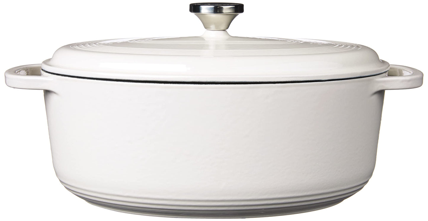 Lodge Horno holandés de hierro fundido esmaltado, Blanco, 6.6 l, 1
