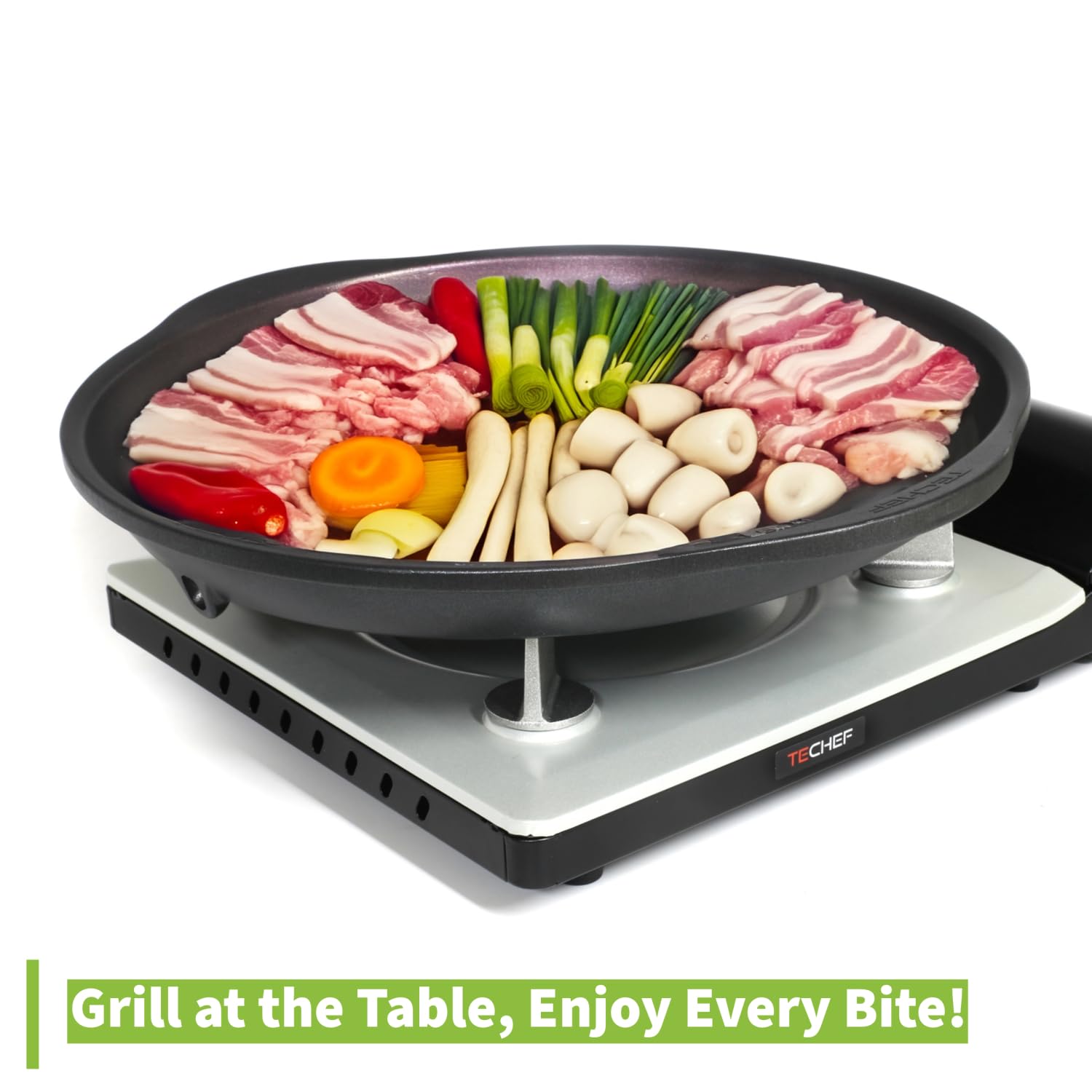 Parrilla Antiadherente TeChef GP12 Negro con Recubrimiento Teflón Select
