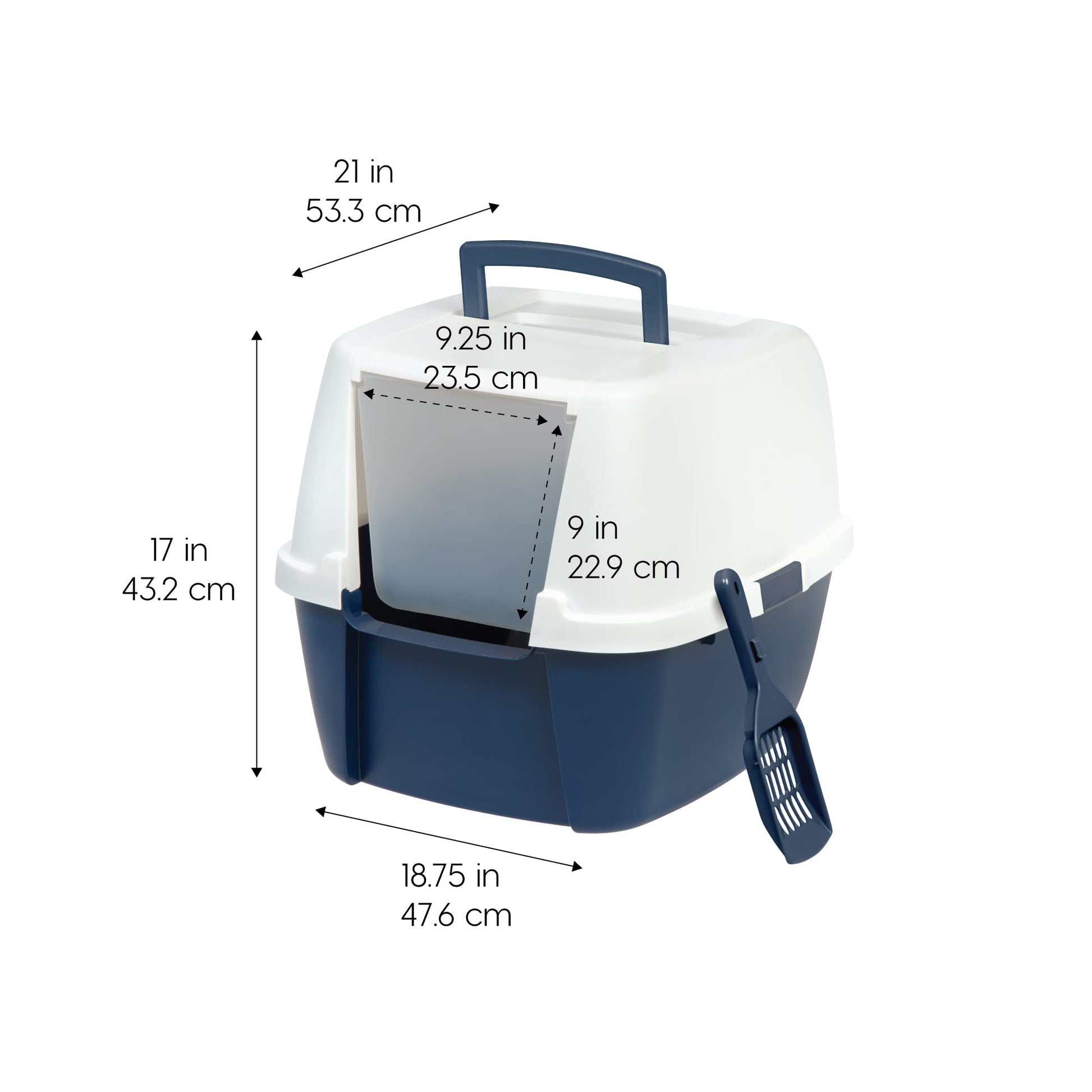 IRIS USA, Inc. - Caja de arena Iris Jumbo con capucha y cuchara, azul marino