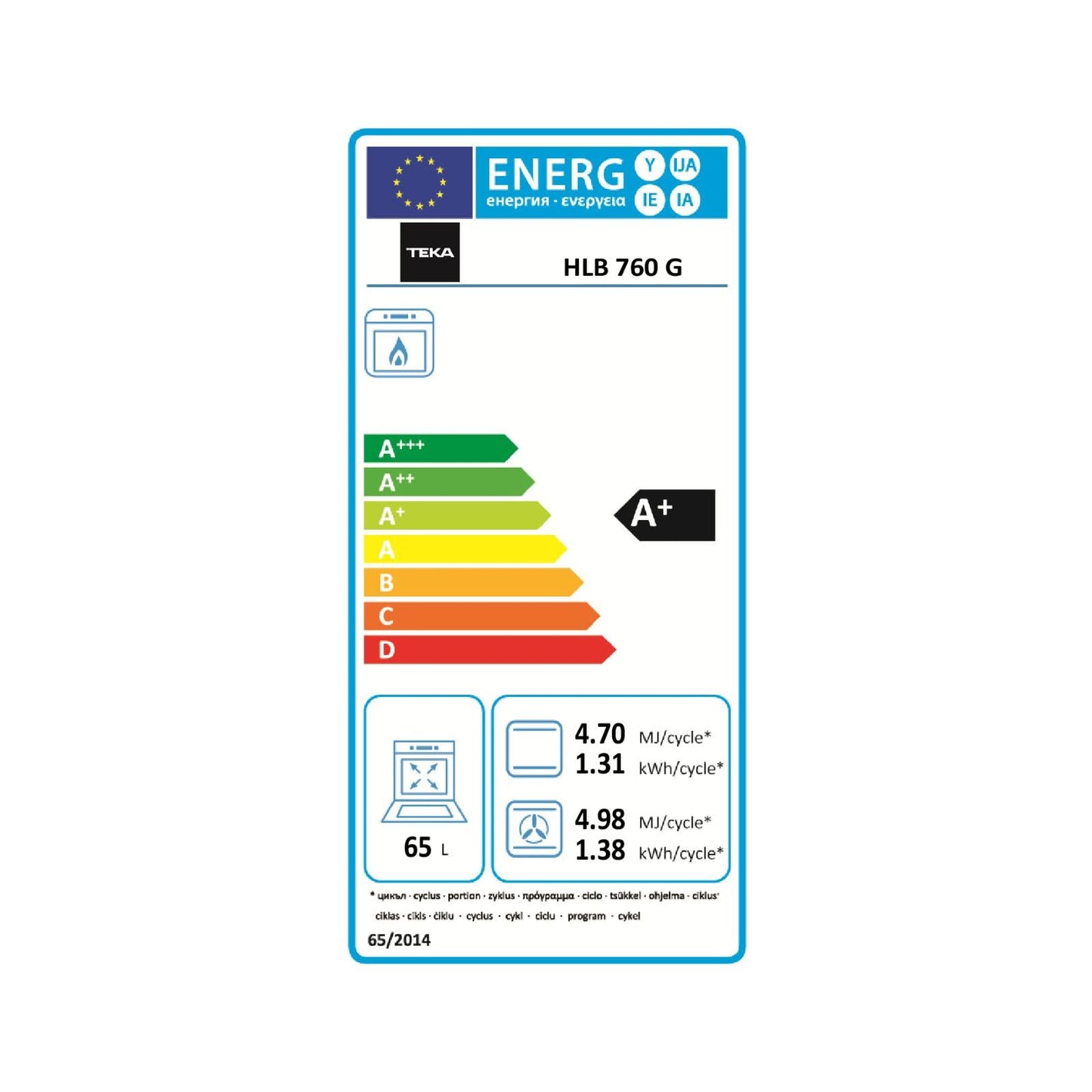 Horno a Gas TEKA Gris Multifunción con Grill Eléctrico y Convección