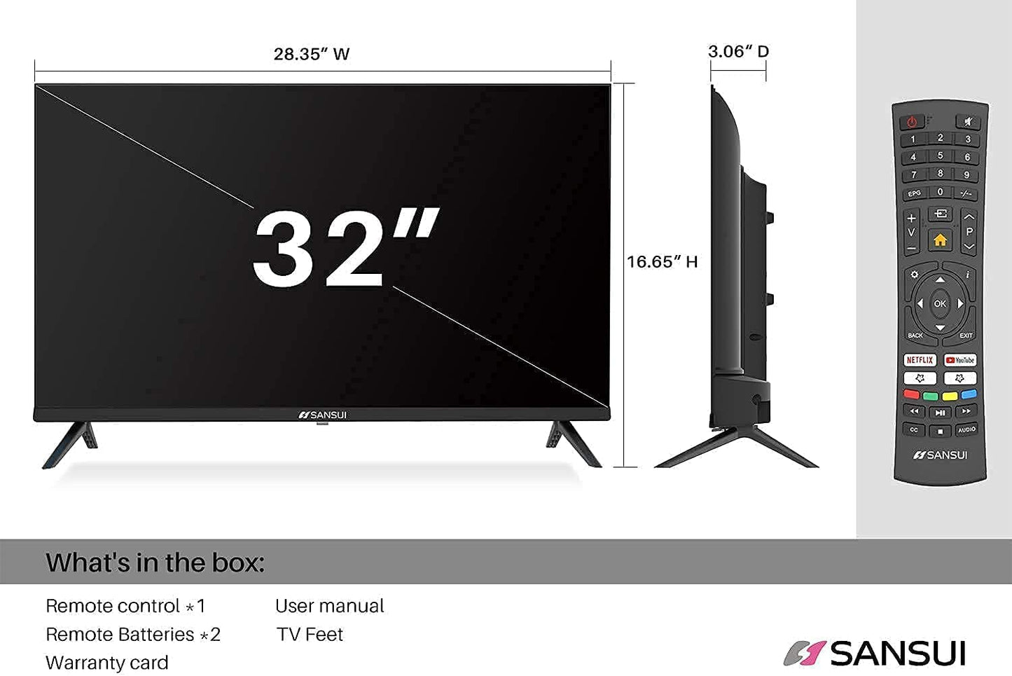 Smart TV SANSUI SMX32T1HN 32 Pulgadas Linux 2022