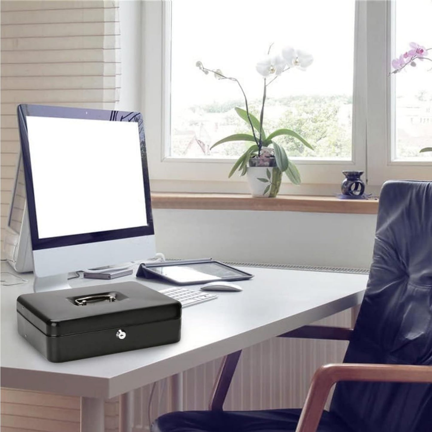 Caja de Seguridad Timotech Grande de Metal con Bandeja para Dinero