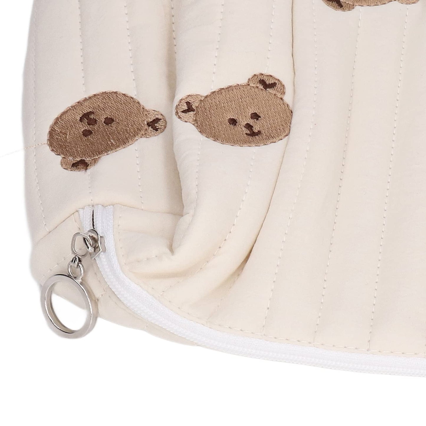 La bolsa de pañales para bebés, la bolsa de pañales al aire libre conveniente reutilizable patrón lindo para ir de compras(Bordado de oso)