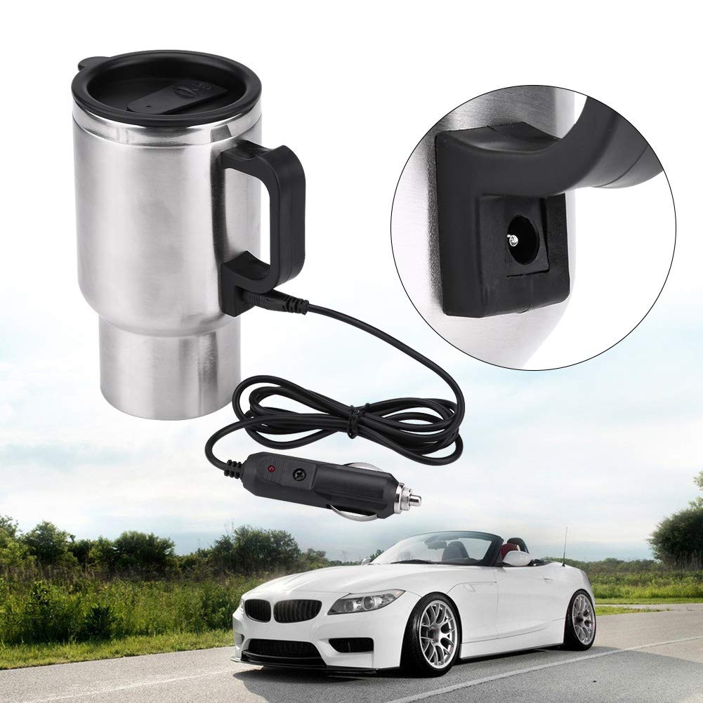 Taza Eléctrica Fydun 12V Acero Inoxidable 450ml para Viaje en Coche