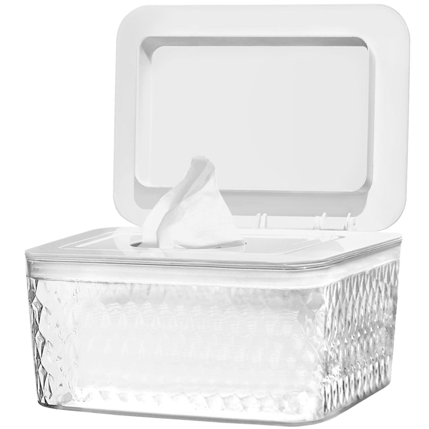 HSWT - Dispensador de toallitas con diseño de sello, antideslizante y a prueba de polvo, mantiene las toallitas frescas y limpias, estilo Classic, color Blanco, material Poliestireno (PS)