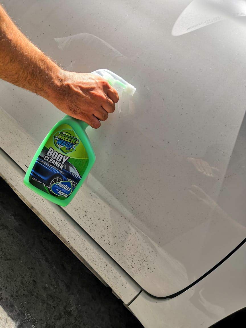 Green Wash 3 Body Cleaner, Limpiador de Carrocería SIN Agua – Detallado en Seco para Autos, Motos y Camionetas – Eco-Friendly, Sin Rayones, Brillo Inmediato – 760 ml